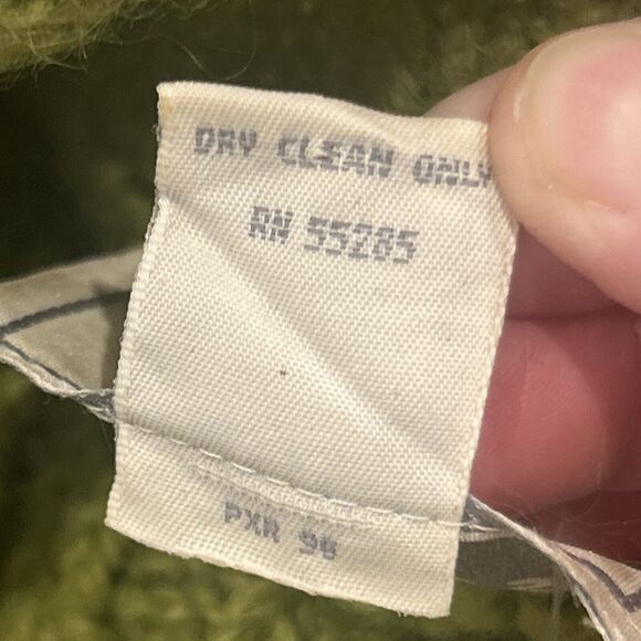 Vintage Express Tricot Wool Sweater Womens Small Green Cream Floral Knit - Picture 4 of 5